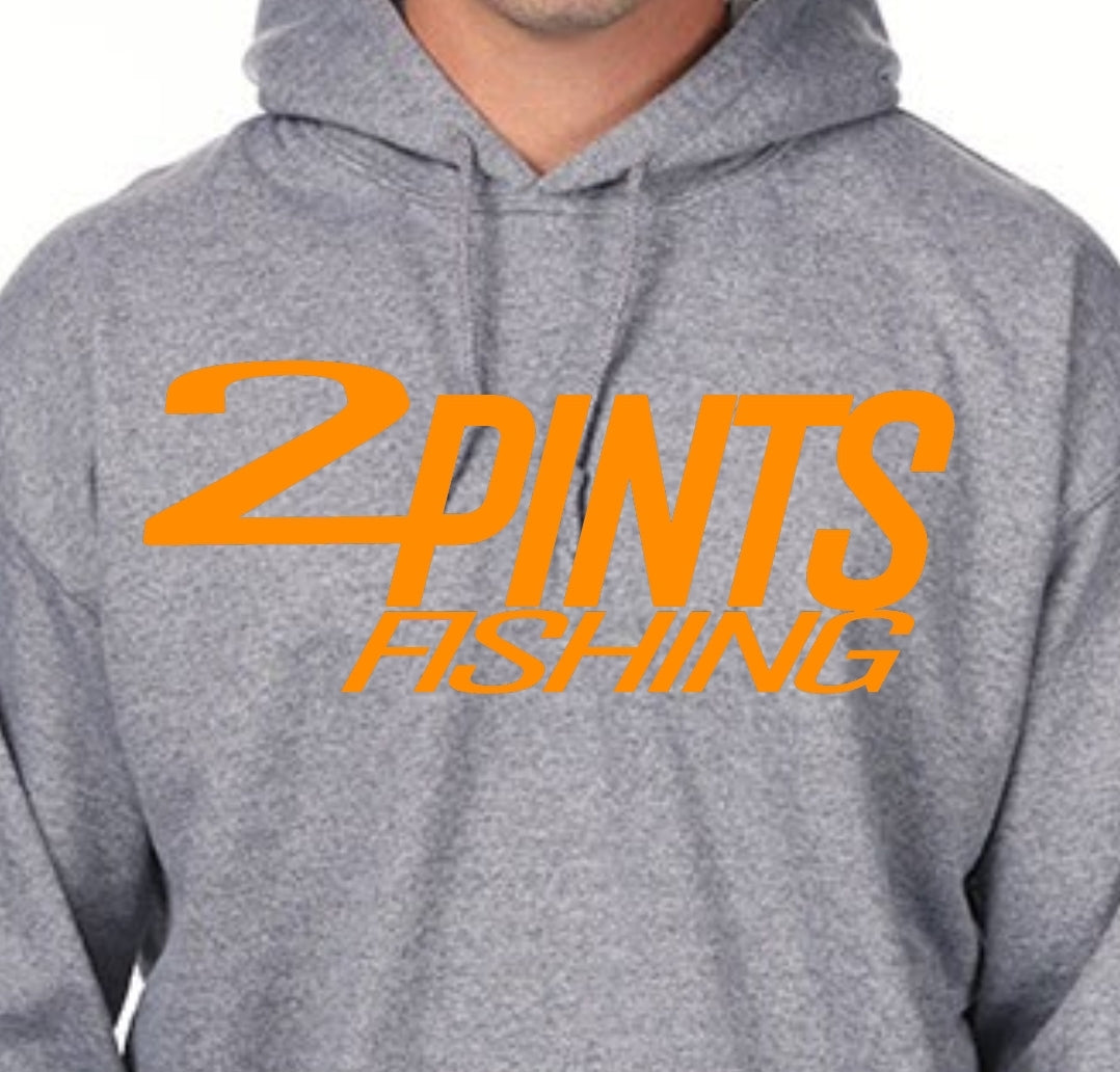 2Pints Fishing Hoodie 50/50 Heavy Weight Cotton Blend