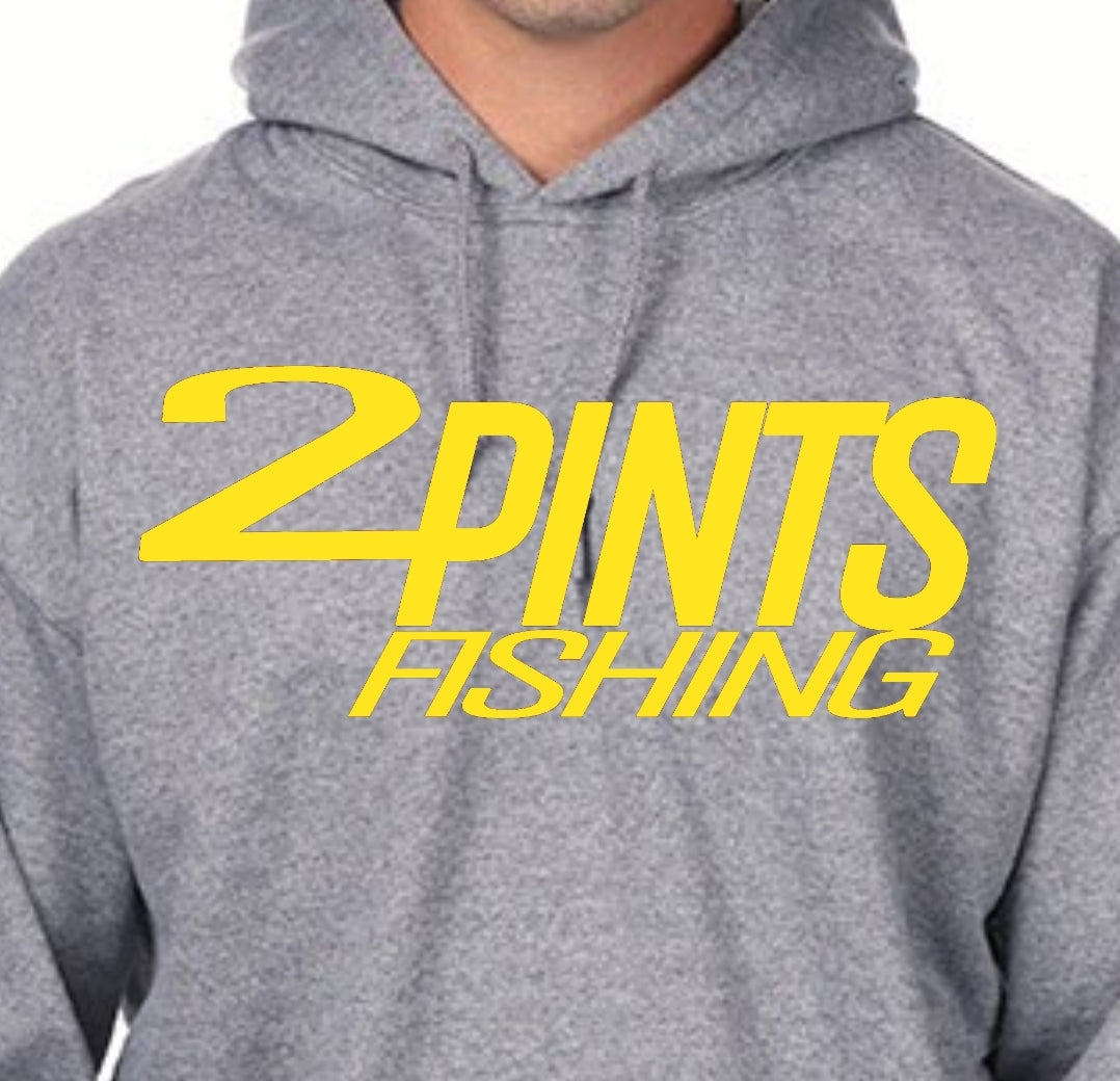 2Pints Fishing Hoodie 50/50 Heavy Weight Cotton Blend