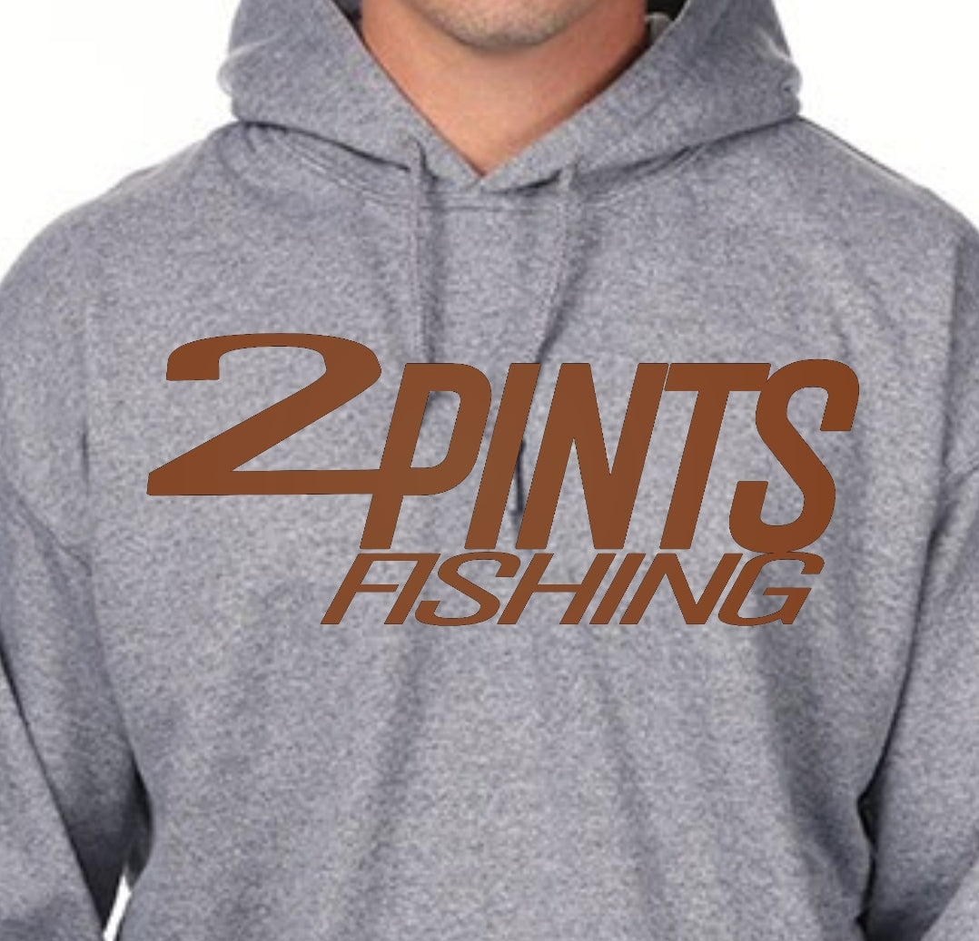 2Pints Fishing Hoodie 50/50 Heavy Weight Cotton Blend