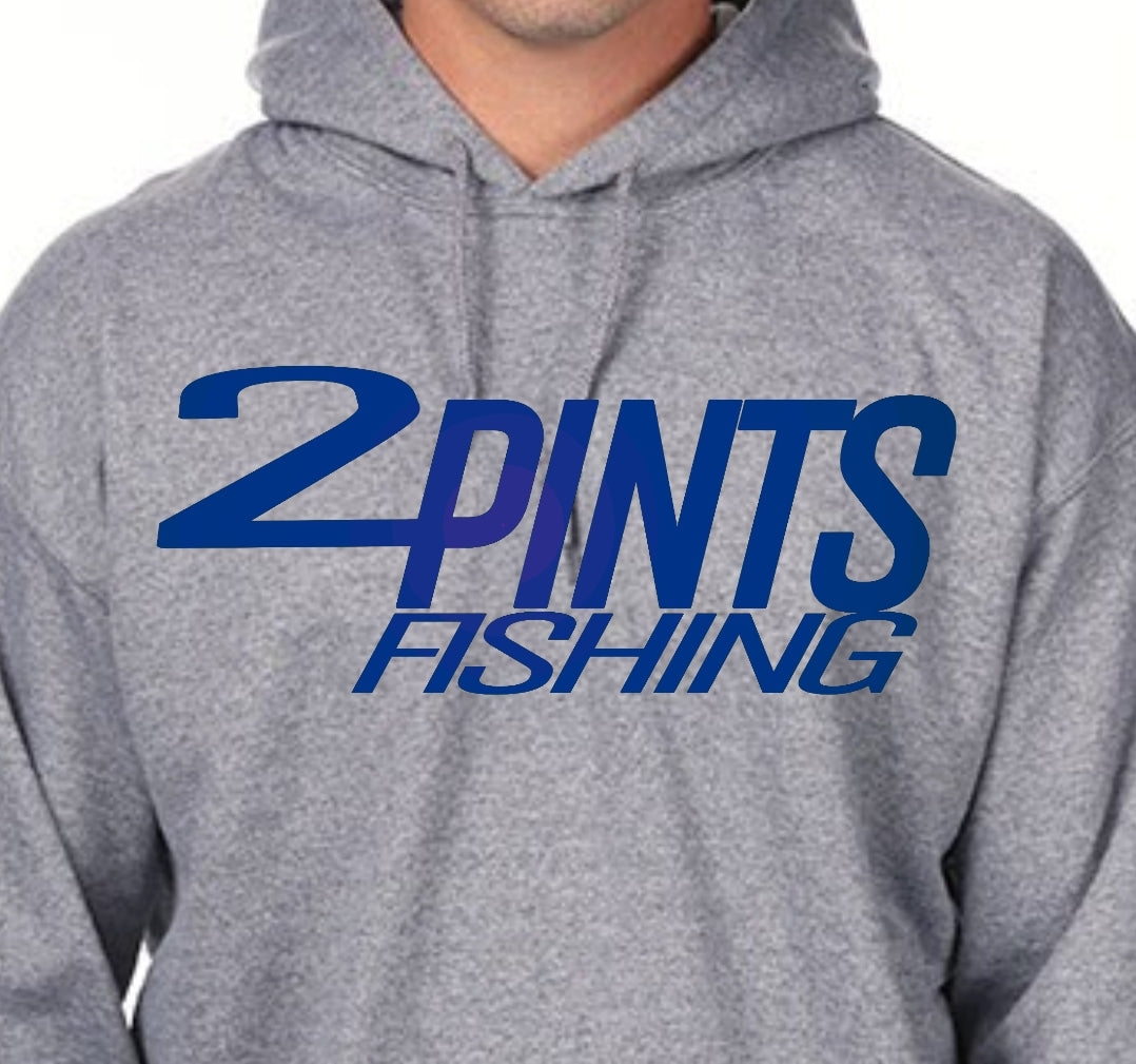 2Pints Fishing Hoodie 50/50 Heavy Weight Cotton Blend