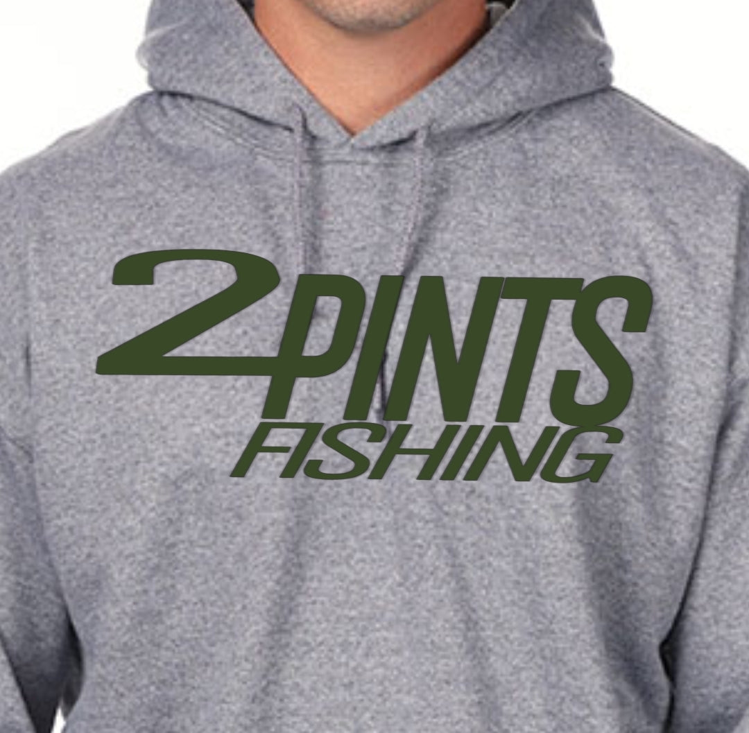 2Pints Fishing Hoodie 50/50 Heavy Weight Cotton Blend