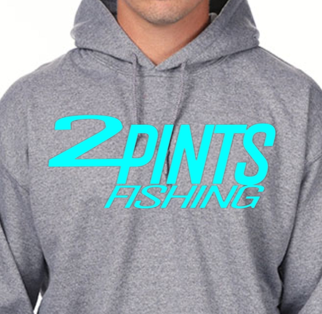 2Pints Fishing Hoodie 50/50 Heavy Weight Cotton Blend