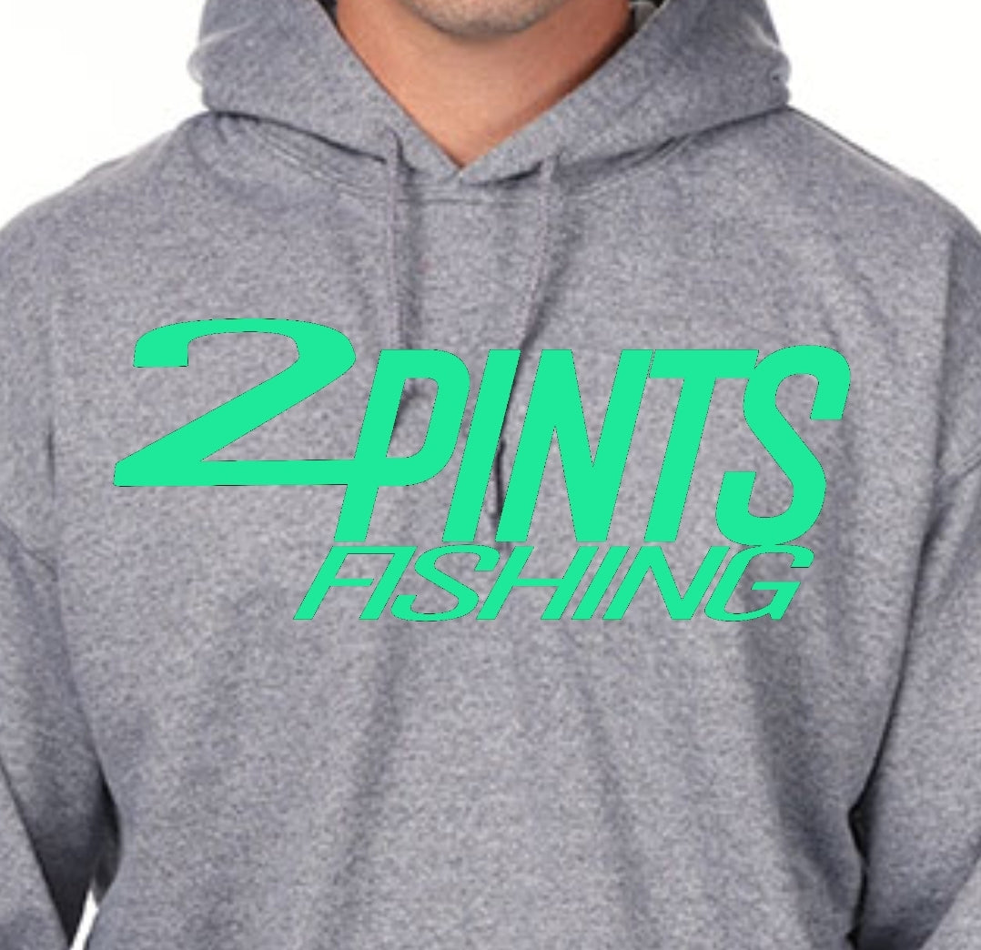 2Pints Fishing Hoodie 50/50 Heavy Weight Cotton Blend