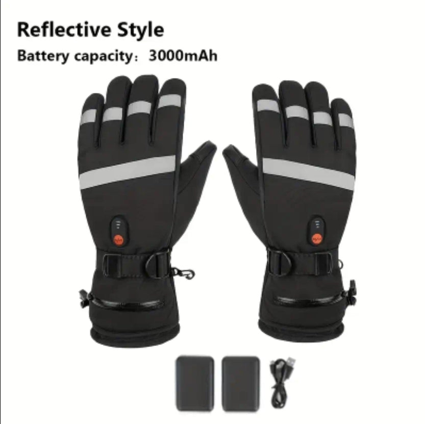 Rechargeable Heated Gloves - 6000mah - Windproof/Waterproof - Touchscreen Compatable Fingertips