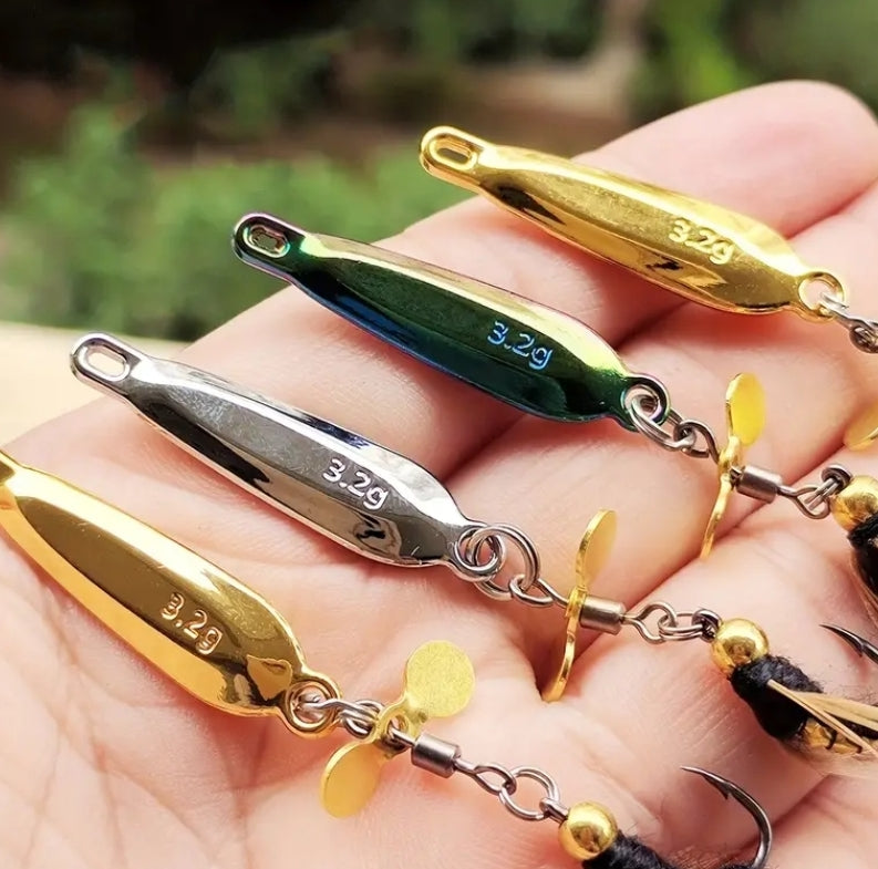 5 Pack Bionic Insect Spinner Bait, Artificial Hard Dry Fishing Lure For Salmon And Trout Fishing 1/8th Oz