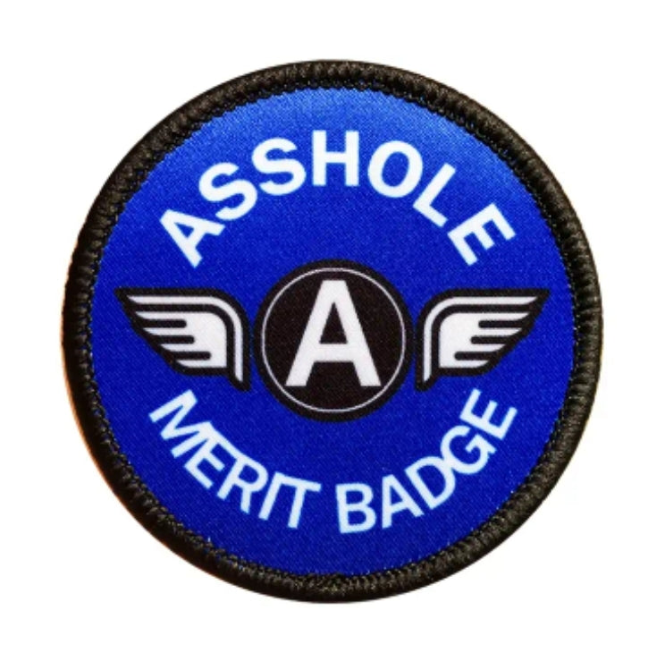 A-Hole Merit Badge Velcro Patch - Tactical Morale Hook and Loop Round Patch 2.5 inch