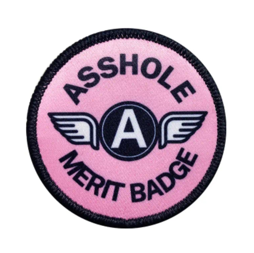 A-Hole Merit Badge Velcro Patch - Tactical Morale Hook and Loop Round Patch 2.5 inch