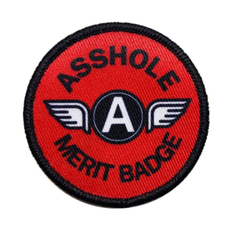 A-Hole Merit Badge Velcro Patch - Tactical Morale Hook and Loop Round Patch 2.5 inch