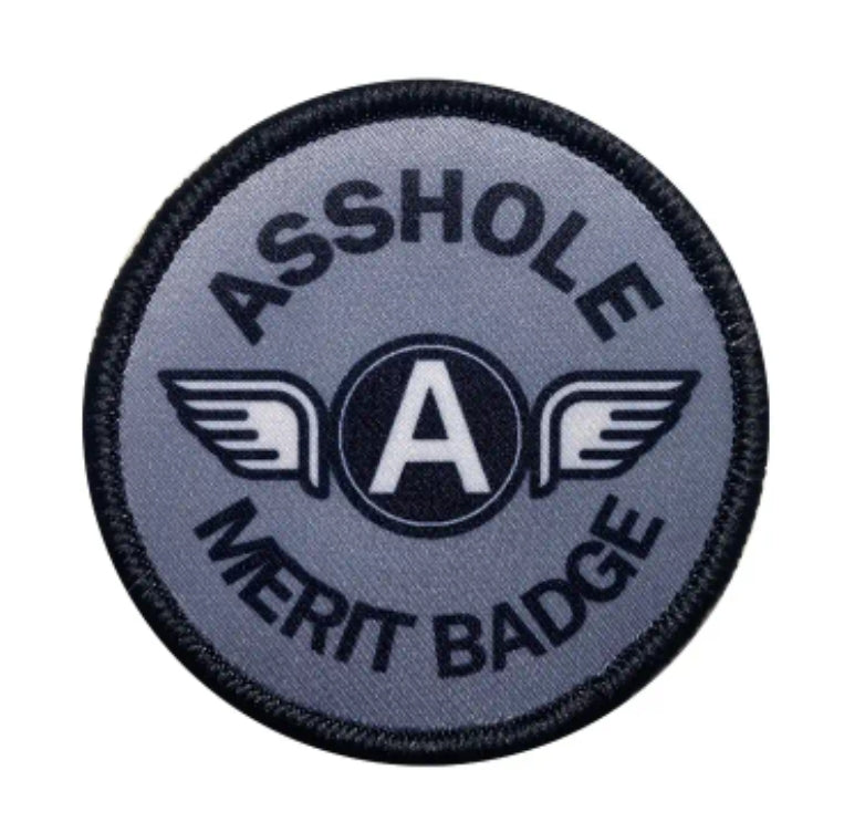 A-Hole Merit Badge Velcro Patch - Tactical Morale Hook and Loop Round Patch 2.5 inch