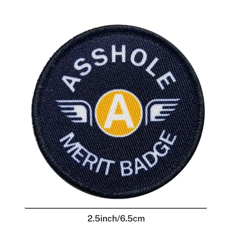 A-Hole Merit Badge Velcro Patch - Tactical Morale Hook and Loop Round Patch 2.5 inch