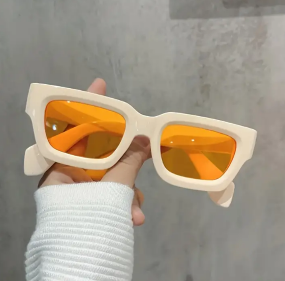 Influencer Sunglasses with colored tinted lenses, thick sturdy frames