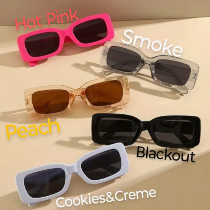 Designed Sunglasses in Fun new Colors, Thick Sturdy Frame and colored lenses w/ Case included