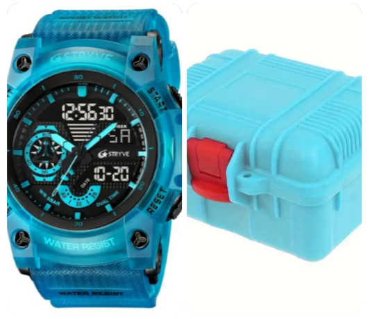 50 Meter DualTime WR ShockWatch with Shockproof Case