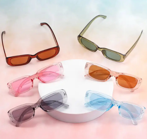 Designed Sunglasses in Fun new Colors, Thick Sturdy Frame and colored lenses w/ Case included