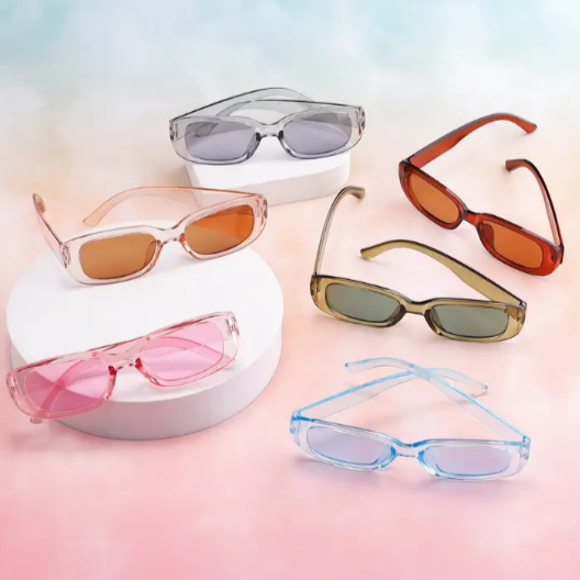 Designed Sunglasses in Fun new Colors, Thick Sturdy Frame and colored lenses w/ Case included