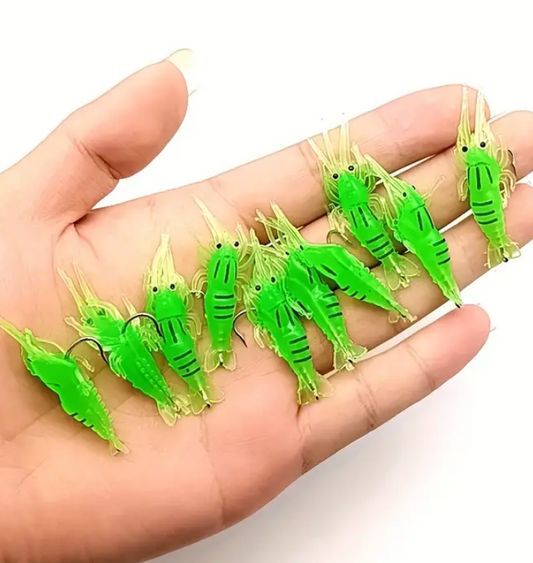 10 Pack Shrimp Lure with Hooks