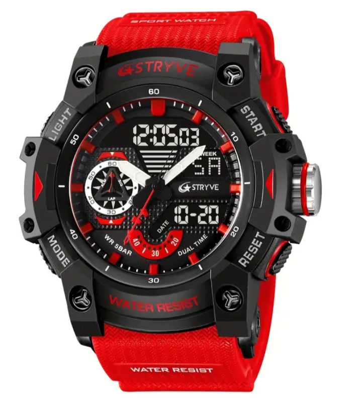 50 Meter DualTime WR ShockWatch with Shockproof Case