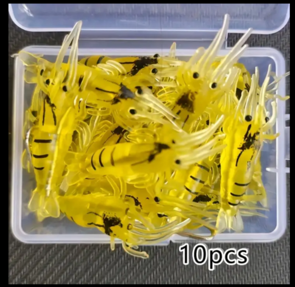 10 Pack Shrimp Lure with Hooks