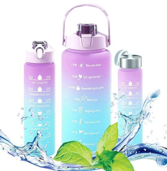 3 Pack Motivational Water Bottles