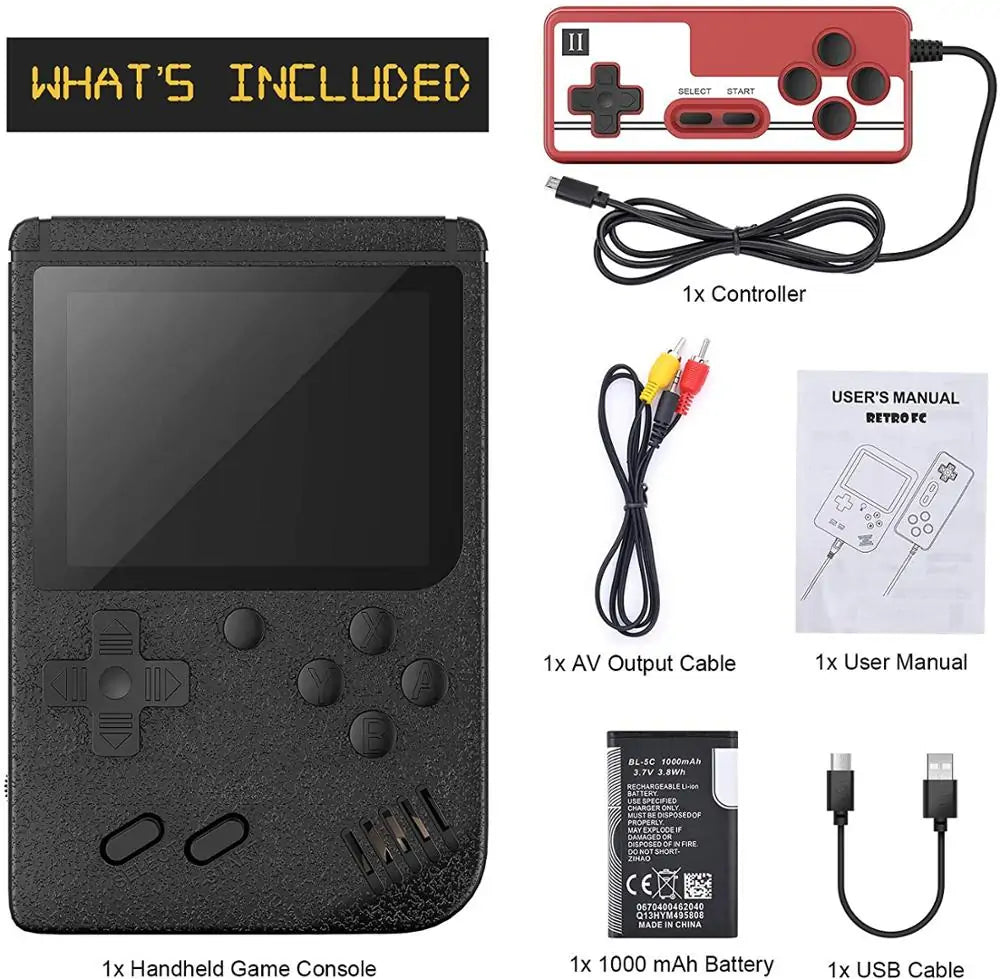 400-in-1 Portable Retro Handheld Game Console: 3.0 Inch LCD Screen, TV Support