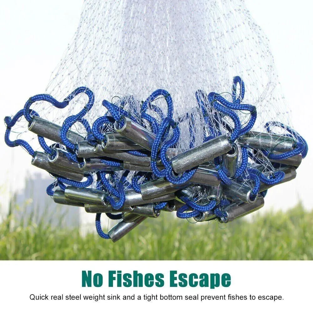 Cast Net Fishing - Strong Nylon Mesh 6ft-14ft