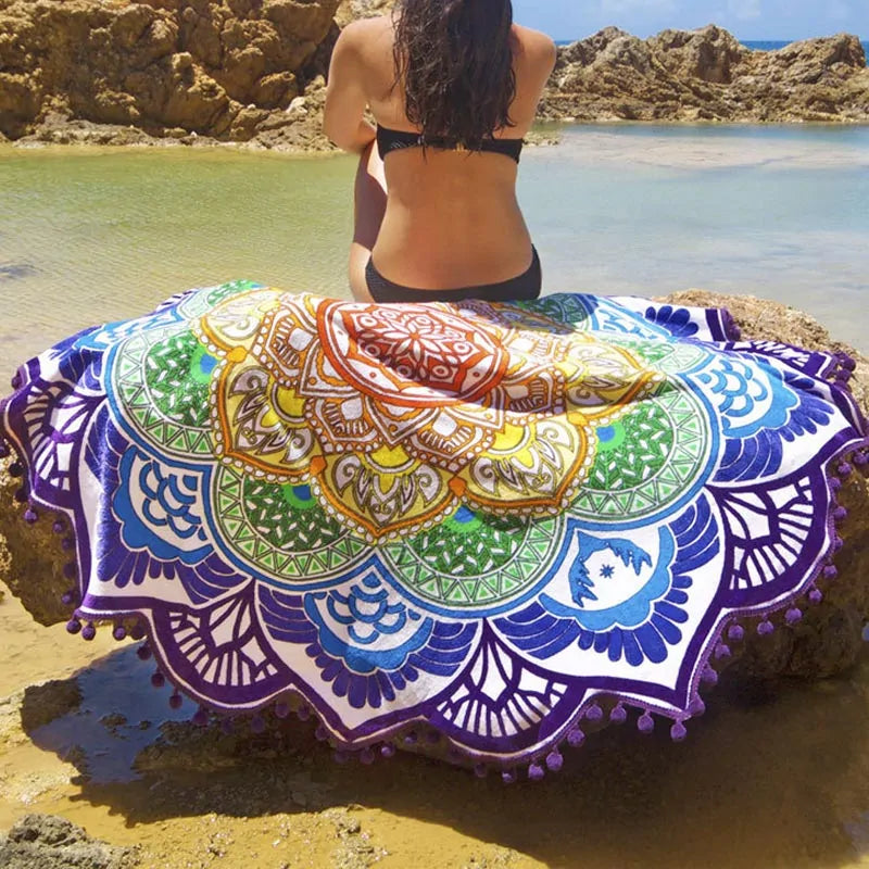 Lotus Printed Beach Towel