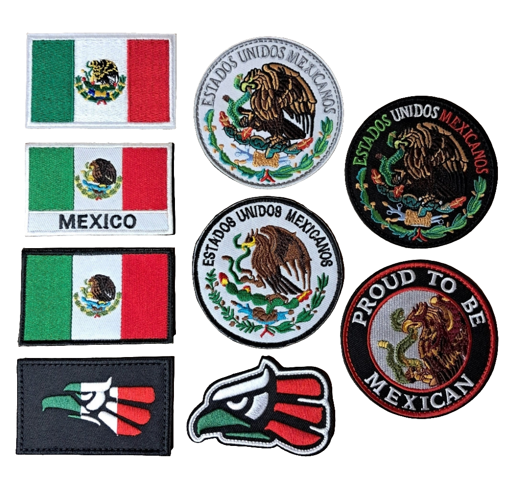 Mexico Velcro Patch 3X2 inch Tactical Morale Embroidered Hook and Loop Mexican Pride Chicano