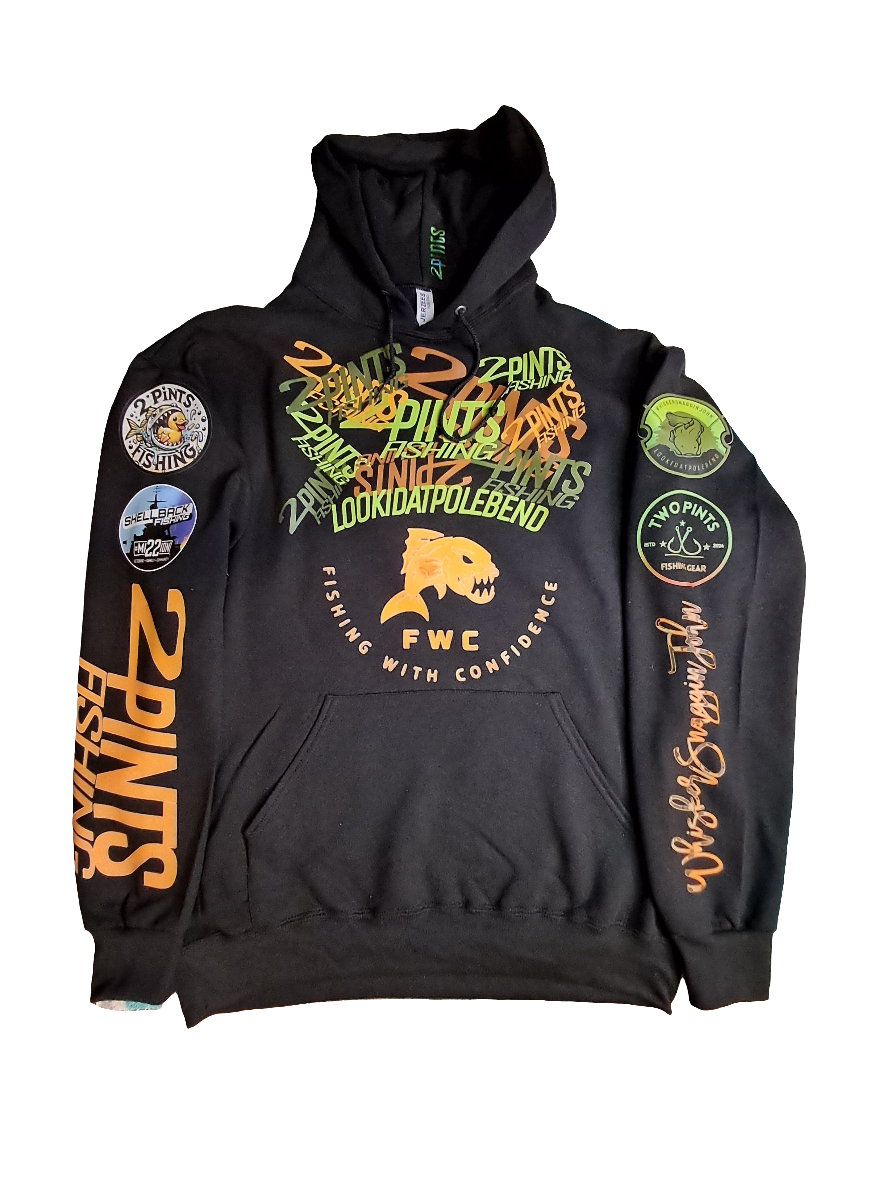 Heavy Weight Winter Fishing Hoodie - Midnight Black Cotton Blend First Edition