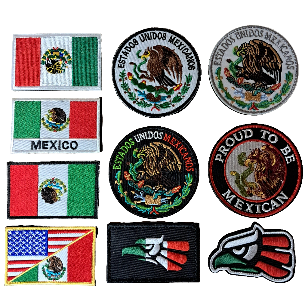 Mexico Velcro Patch 3X2 inch Tactical Morale Embroidered Hook and Loop Mexican Pride Chicano