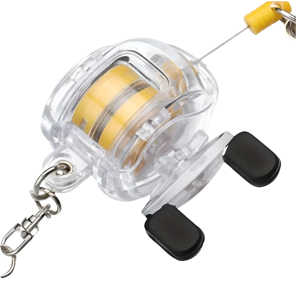 Baitcaster Keychain - Extendable Keychain with rotating Fishing handle - 16inch extend