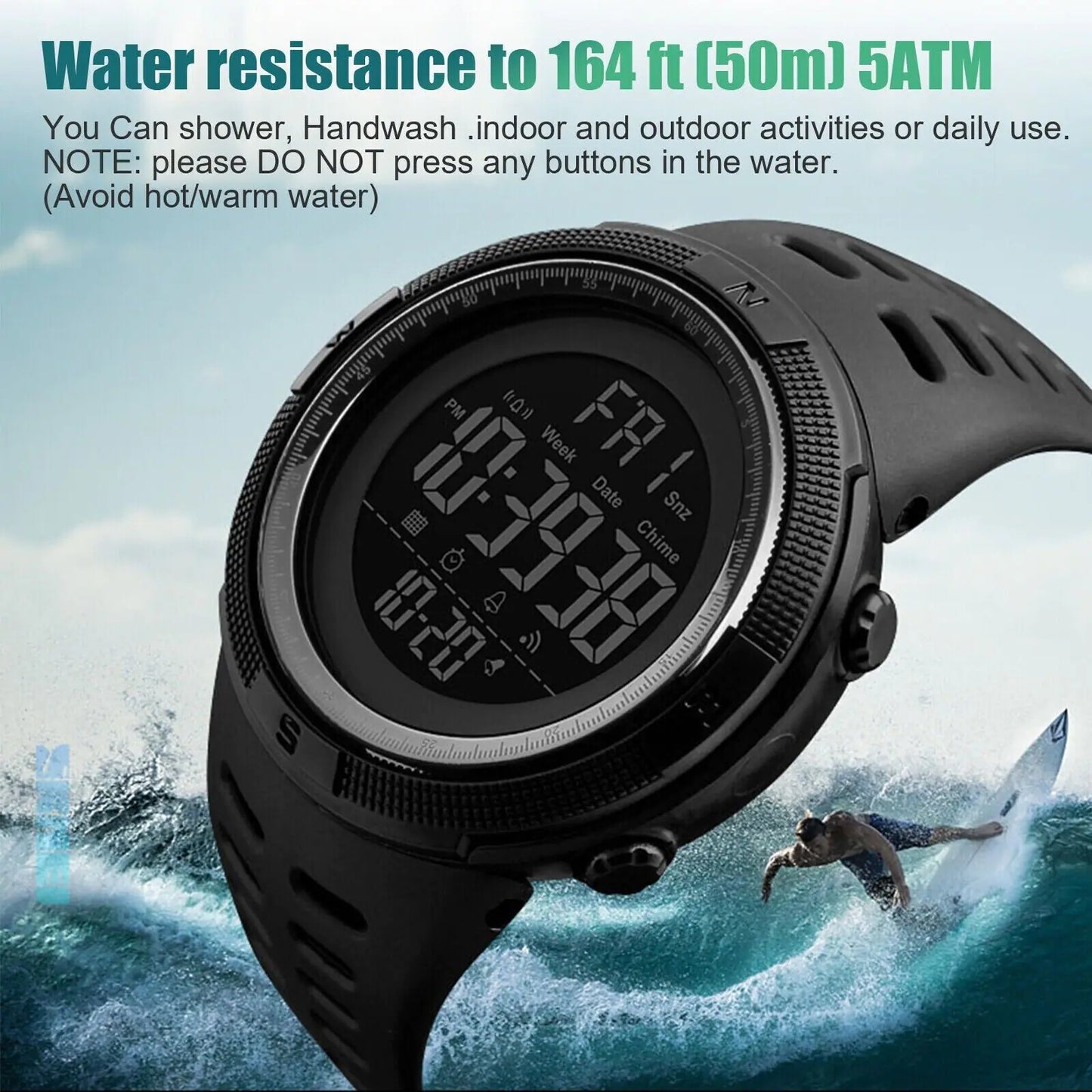 Men's Digital Army Military Sport Quartz Analog Chrono Waterproof Watch