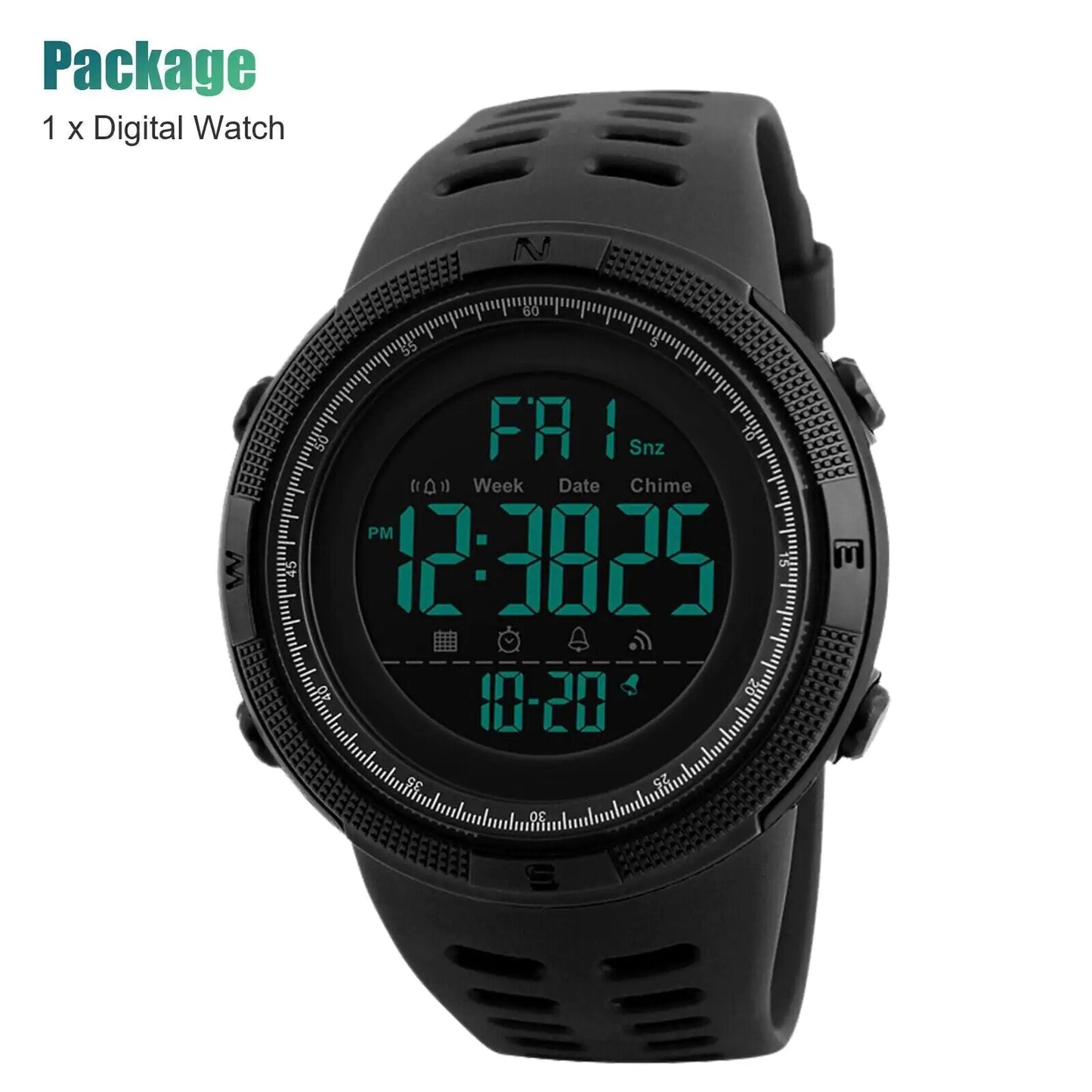 Men's Digital Army Military Sport Quartz Analog Chrono Waterproof Watch