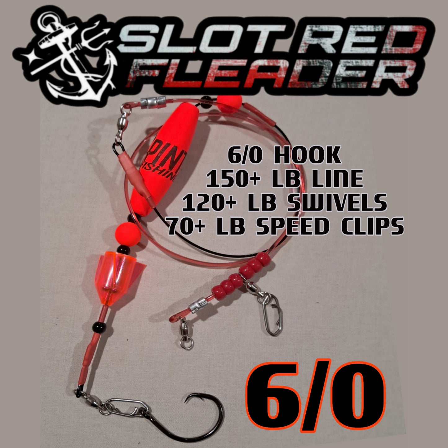 4 Pack BIG FISH Leaders - Heavy Duty Floating Leaders with 4X Strong Stainless Steel Hooks + Glow Stick