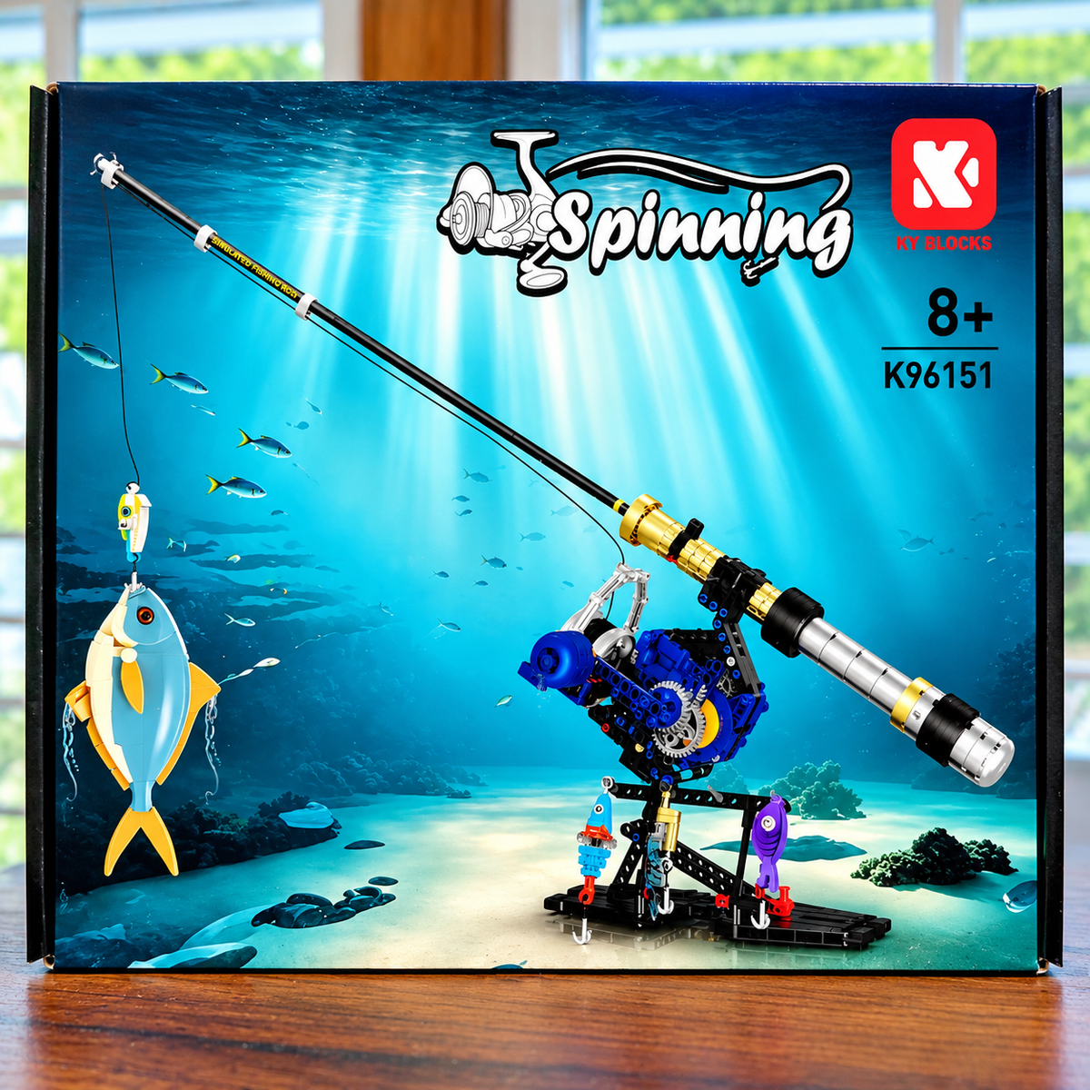Fishing Rod & Reel Building Block Sets, 235–806 Pieces, Spinning Reel & Baitcaster Models with Fishing Lures & Display Stand, Fishing Gifts for Kids & Adults, Ages 8+