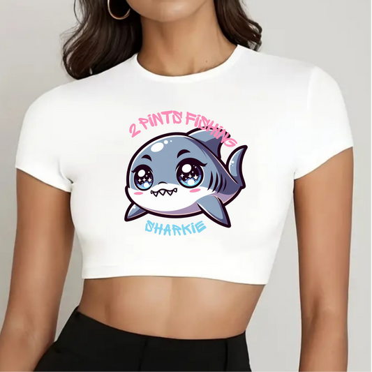 Cute Fishing Crop Top DriFit Tee