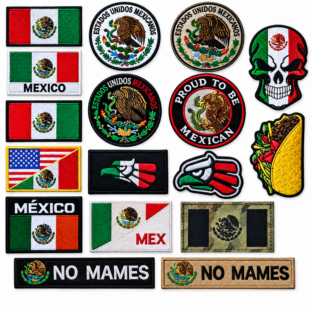 Mexico Velcro Patch 3X2 inch Tactical Morale Embroidered Hook and Loop Mexican Pride Chicano