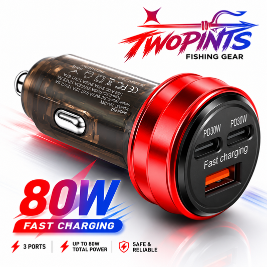 3-Port 80W Fast-Charge Car Charger