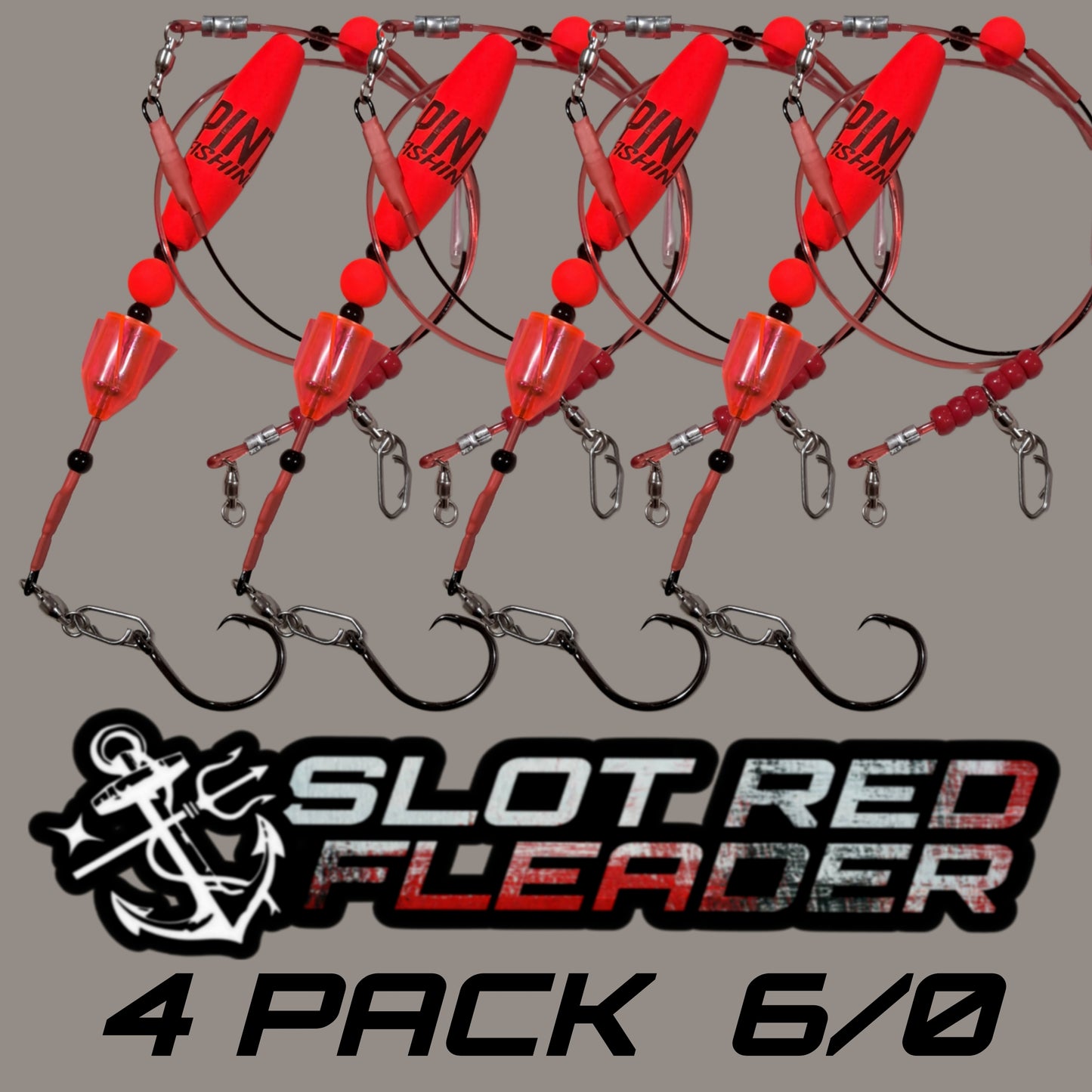 4 Pack BIG FISH Leaders - Heavy Duty Floating Leaders with 4X Strong Stainless Steel Hooks + Glow Stick