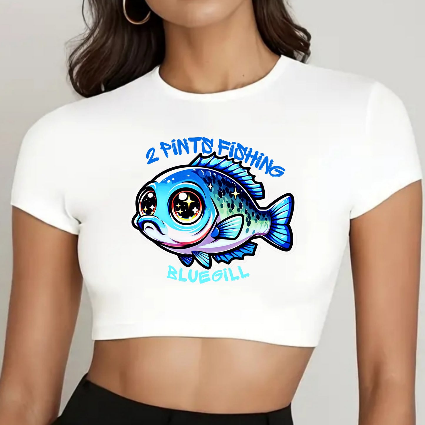 Cute Fishing Crop Top DriFit Tee