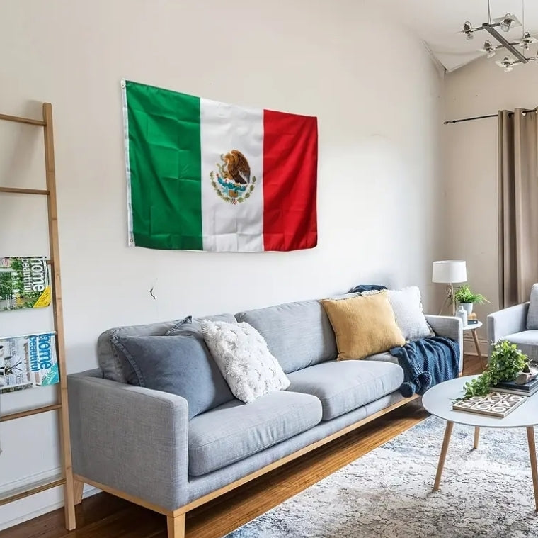Authentic Mexico Flag – 3x5 Feet | Premium 100D Polyester | Double-Stitched Edges | Brass Grommets for Easy Hanging