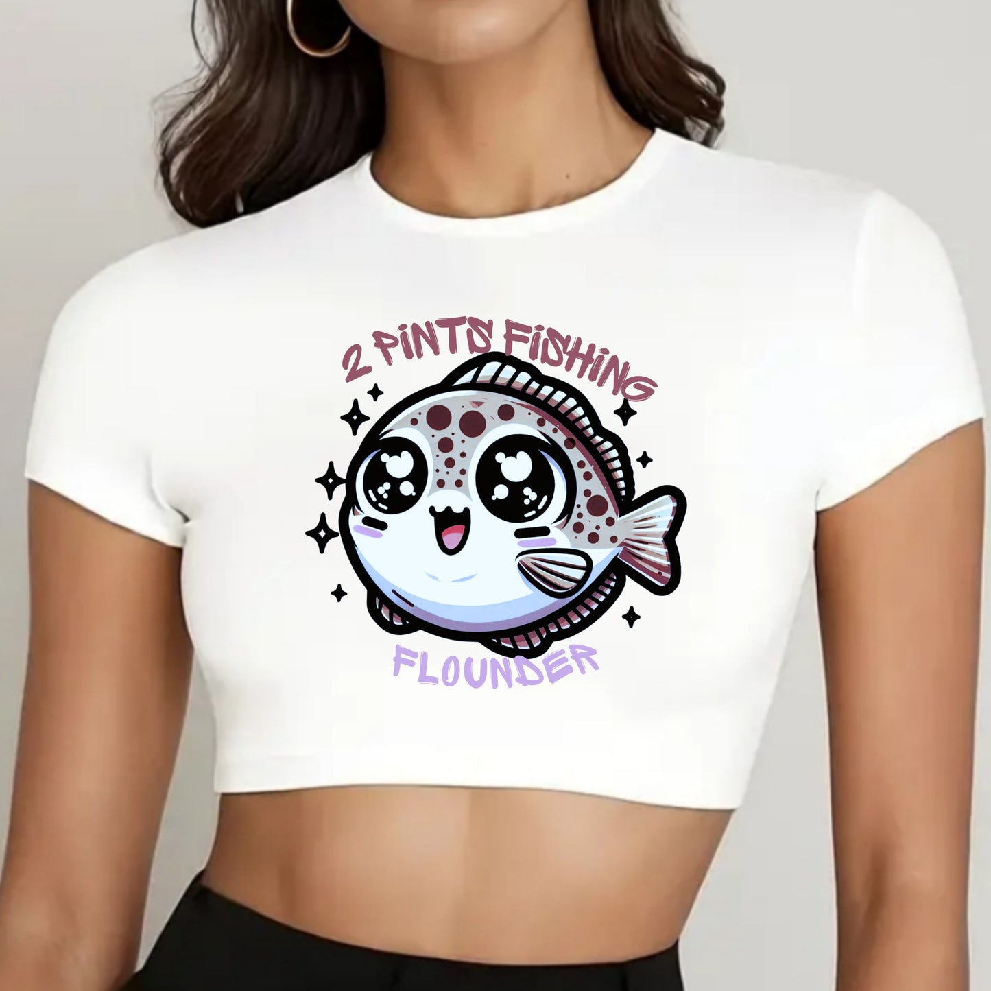 Cute Fishing Crop Top DriFit Tee