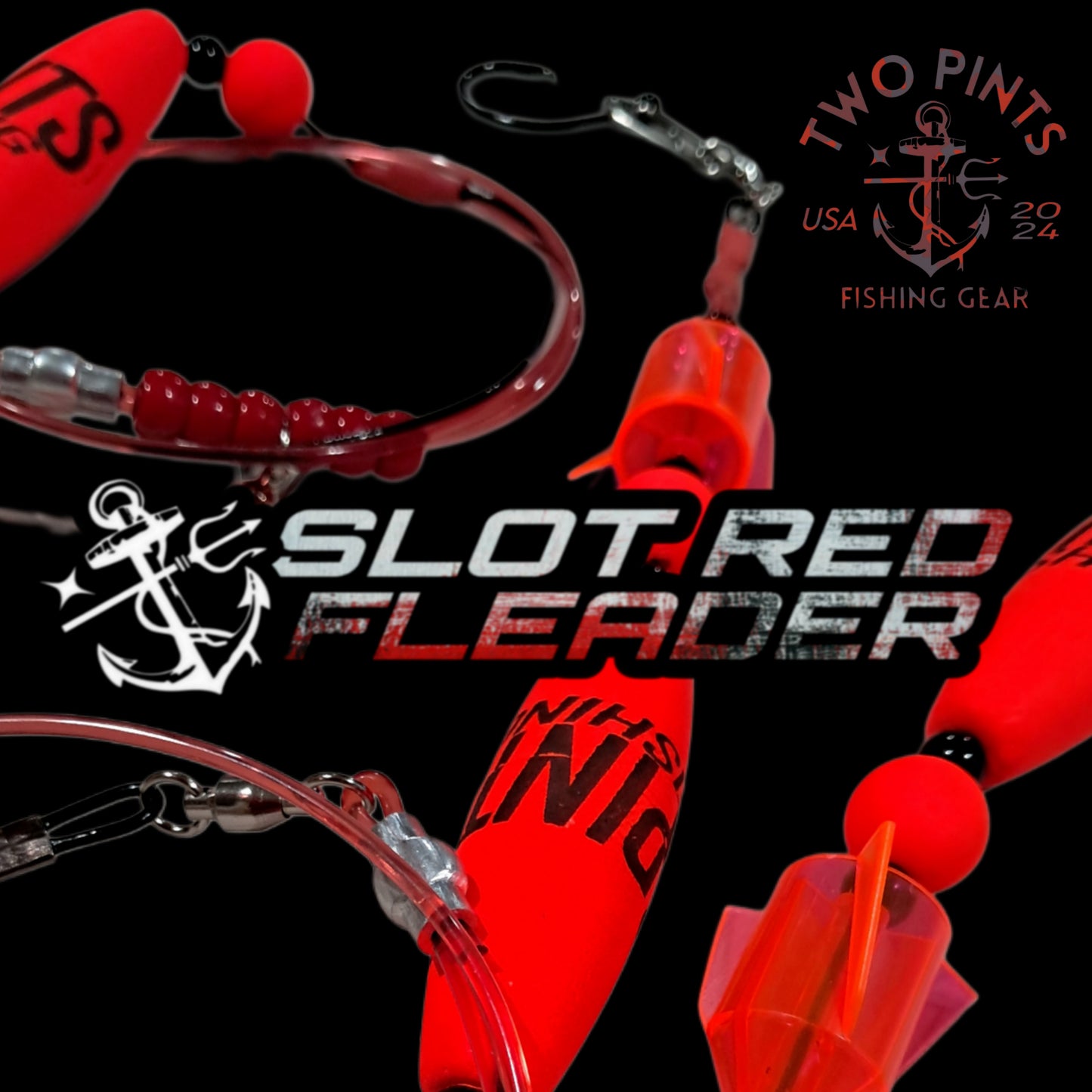 4 Pack BIG FISH Leaders - Heavy Duty Floating Leaders with 4X Strong Stainless Steel Hooks + Glow Stick