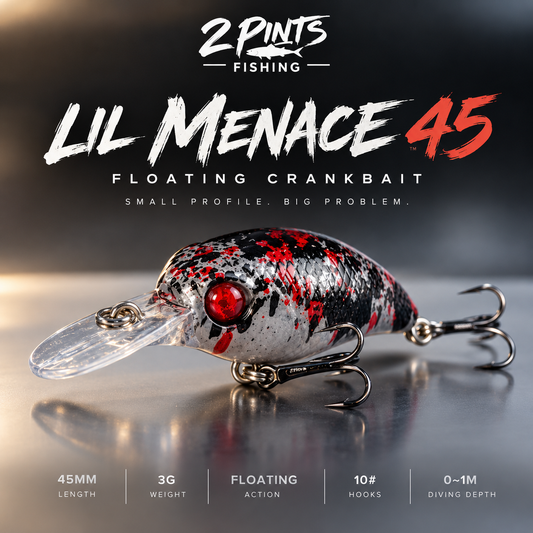 Lil MENACE 45 - 45mm 3g Floating Crankbait Twitch Fishing Lure - Hand Painted w/ Steel Balls
