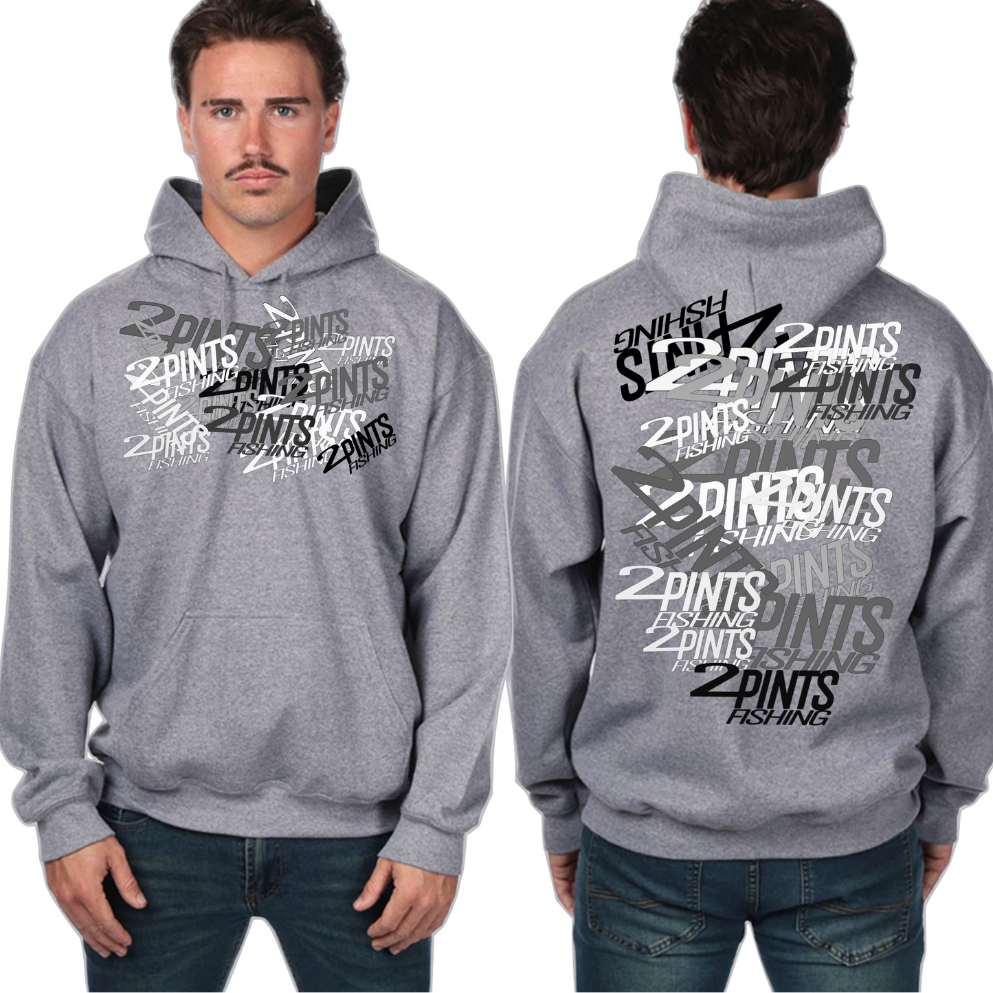 Heavy Weight Cotton Blend Fishing Hoodie - Graphite Grey First Edition