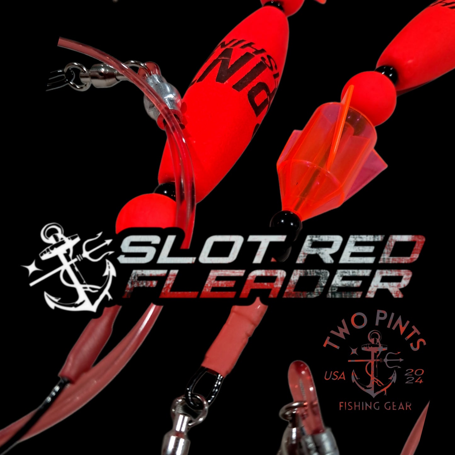 4 Pack BIG FISH Leaders - Heavy Duty Floating Leaders with 4X Strong Stainless Steel Hooks + Glow Stick