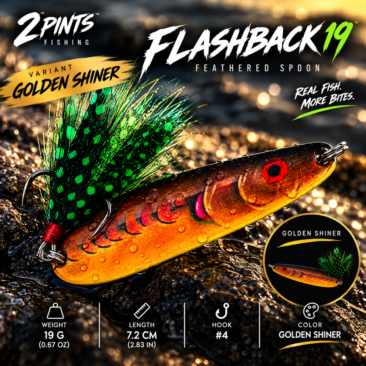 FLASHBACK 19 - 19g Feathered Treble Spool Lure - PRO Series