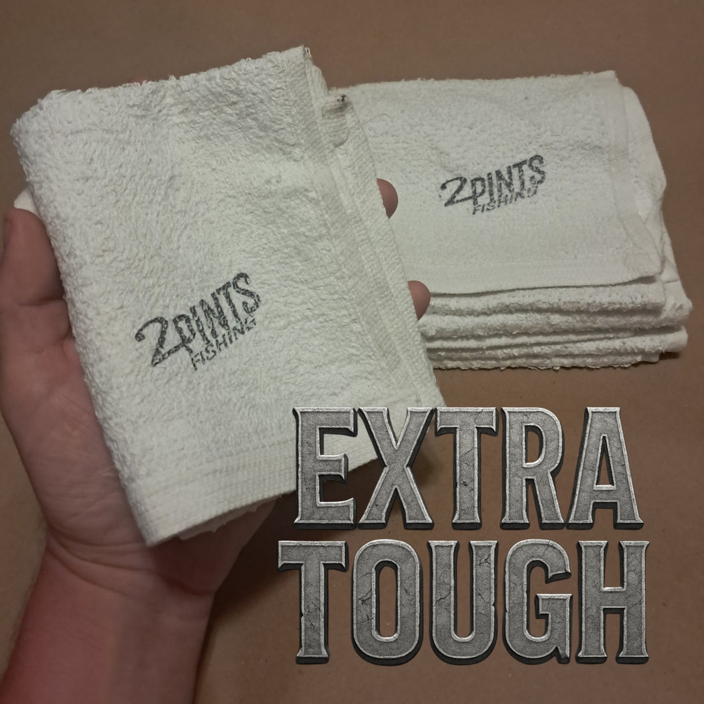 4 Pack Large Fishing Rags / Bait Towels - 18" x 15" 100% Cotton