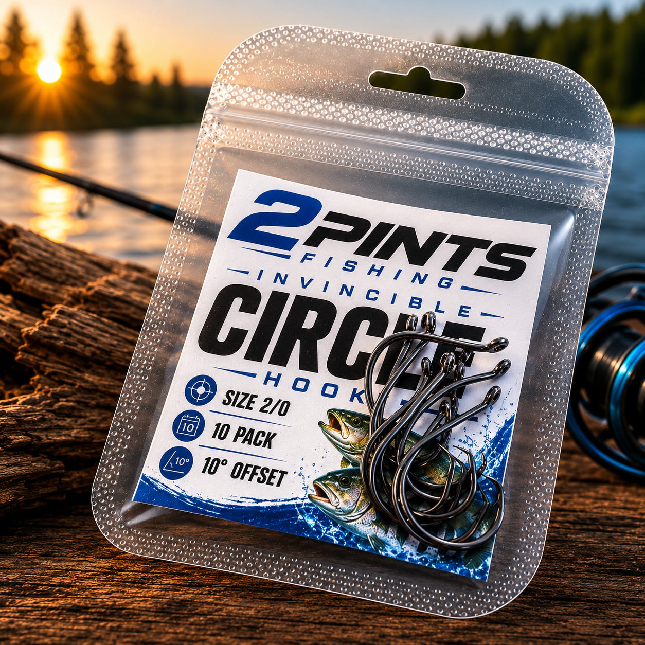 Invincible Cicle Hooks 10° Offset Heavy Duty Fishing Hooks