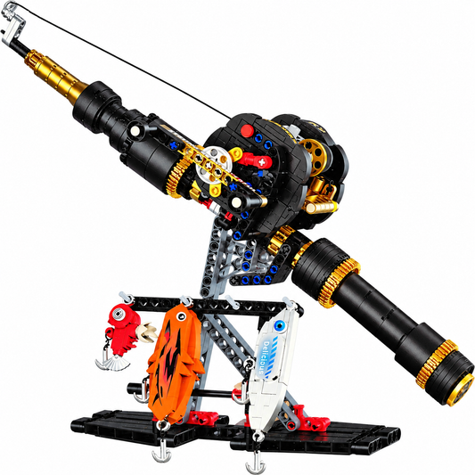 Fishing Rod & Reel Building Block Sets, 235–806 Pieces, Spinning Reel & Baitcaster Models with Fishing Lures & Display Stand, Fishing Gifts for Kids & Adults, Ages 8+