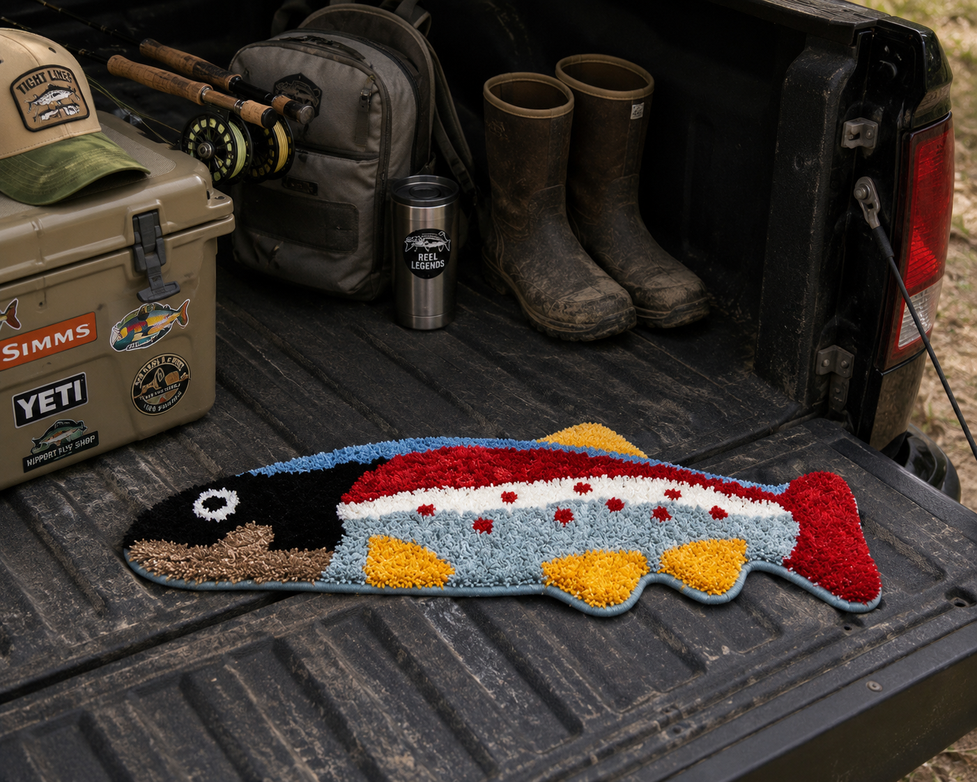 Trout Fishing Rug 15in x 35in